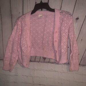 Jumping Beans Pink Lace Cardigan